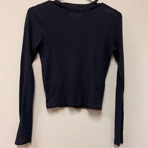 See through long sleeve crop top